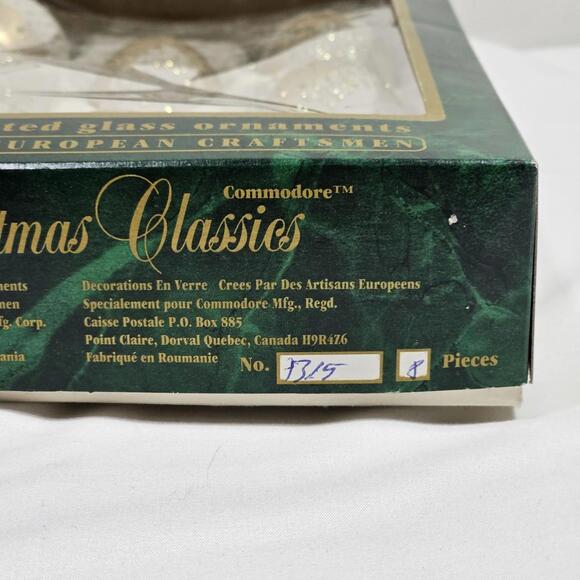 8 Vintage Commodore Hand Decorated In Romania Glass Christmas Ornaments - Picture 11 of 12